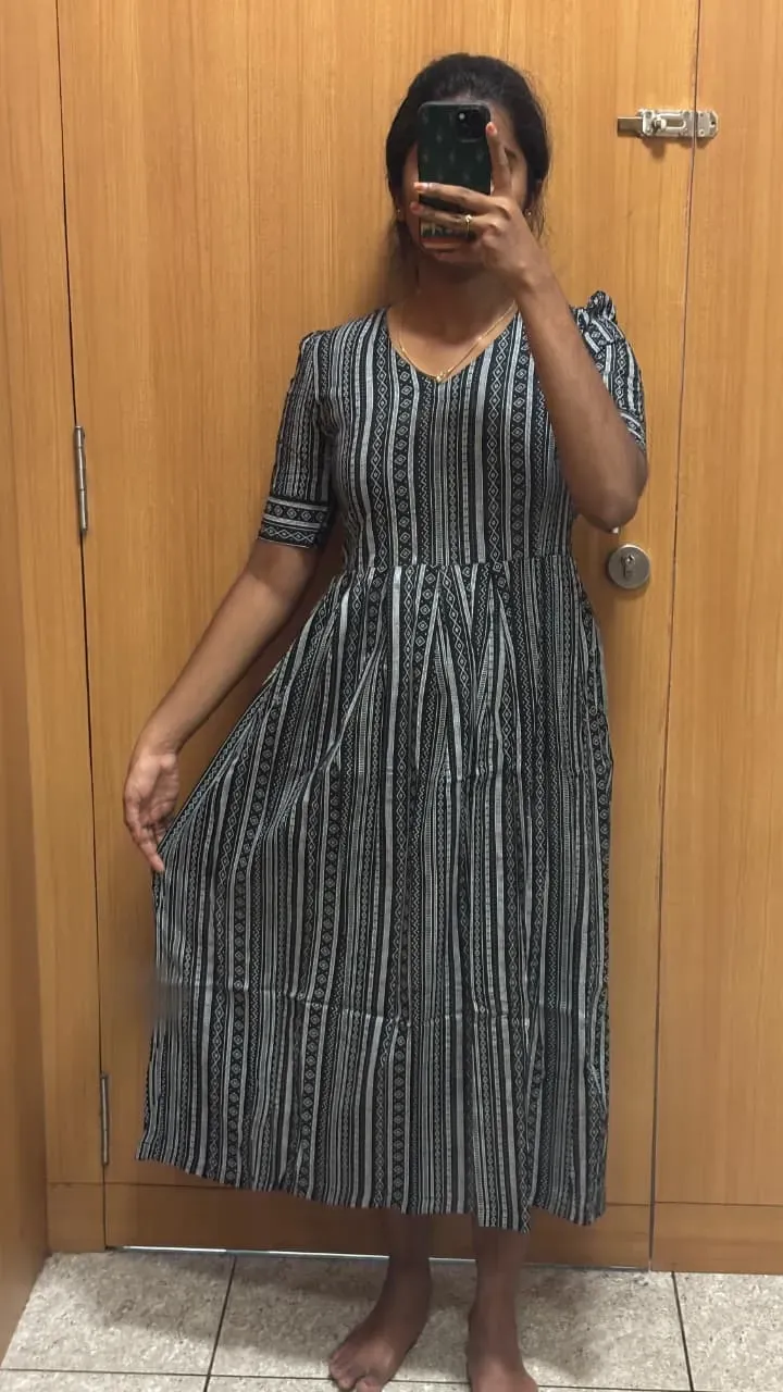 Stripe v neck maxi