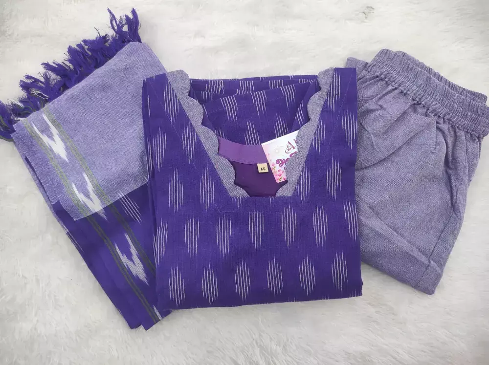 violet ikkat set