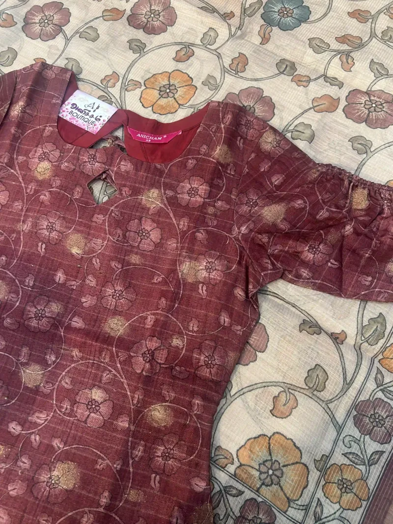 Brown Floral Top Shawl
