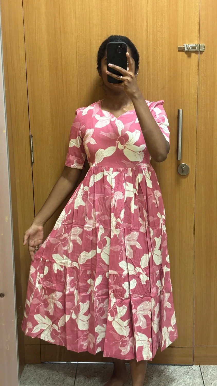 pink rayon maxi